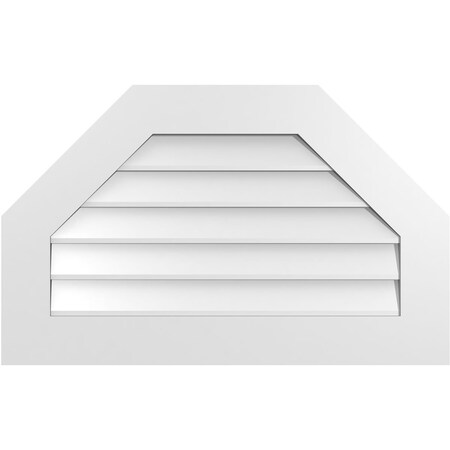 Ekena Millwork Octagonal Top Surface Mount PVC Gable Vent w/ 3-1/2"W x 1"P Standard Frame, 32"W x 20"H GVPOT32X2001SN